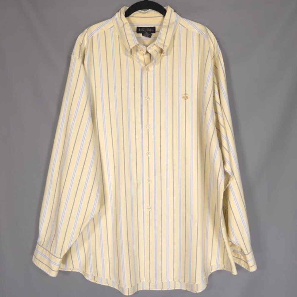Brooks‎ Brothers Men’s SUPIMA COTTON HONG KONG🇭🇰MADE Oxford Yellow Shirt XL